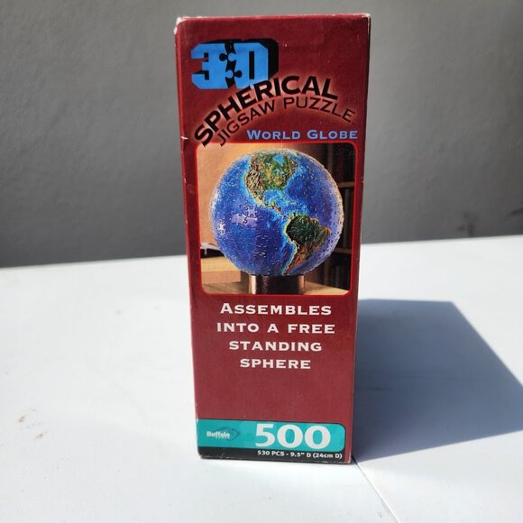 3D Spherical Puzzle World Globe 9.5" Diameter 530 Pieces Geography Free standing - Picture 11 of 16